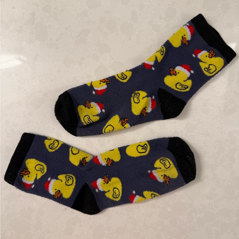 Duck Patterned Socks - Black and Yellow